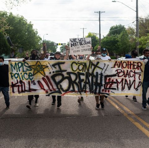 'i can't breathe' protest held after man dies in police custody in minneapolis