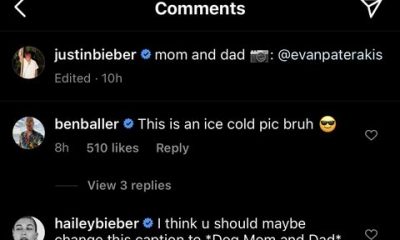 hailey and justin's instagram exchange