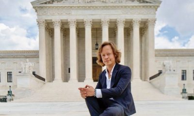 Former child actor Brock Pierce, the crypto guru who helped create the “stablecoin” that became Tether, seen here modeling kicks on the U.S. Supreme Court steps.