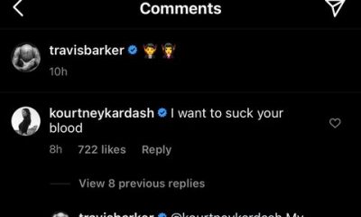 kourtney kardashian and travis barker's blood comment exchange