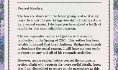 netflix's announcement for season 2 of bridgerton, in the form of a gossip pamphlet