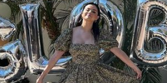 Selena Gomez Is Back to Brunette and Stunned in Floral Prairie Dress on Instagram