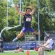 Ezra Frech competing in long jump