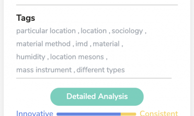 A report generated by an AI program shows a personality summary and analysis indicating the candidate is innovative and social.