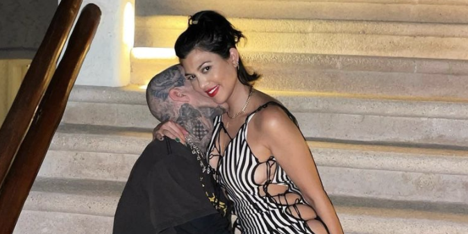 Kourtney Kardashian Posted a Steamy Photo of Travis Barker Kissing Her Neck From Their Vacation