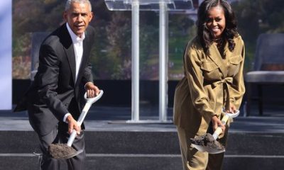michelle obama at the groundbreaking for the obama presidential center