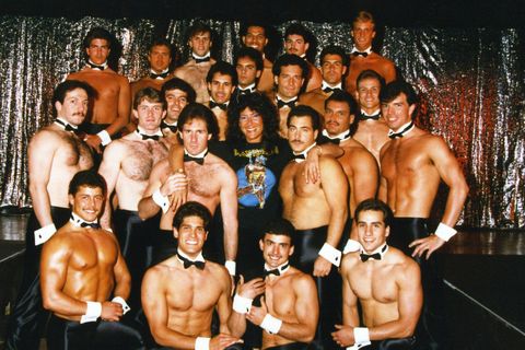 candace mayeron surrounded by chippendale men