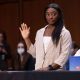 simone biles on capitol hill september 15 2021 testifying about the inspector general's report on the fbi handling of the larry nassar investigation