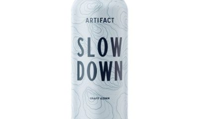 Tall can of Artifact Cider Project Slow Down cider