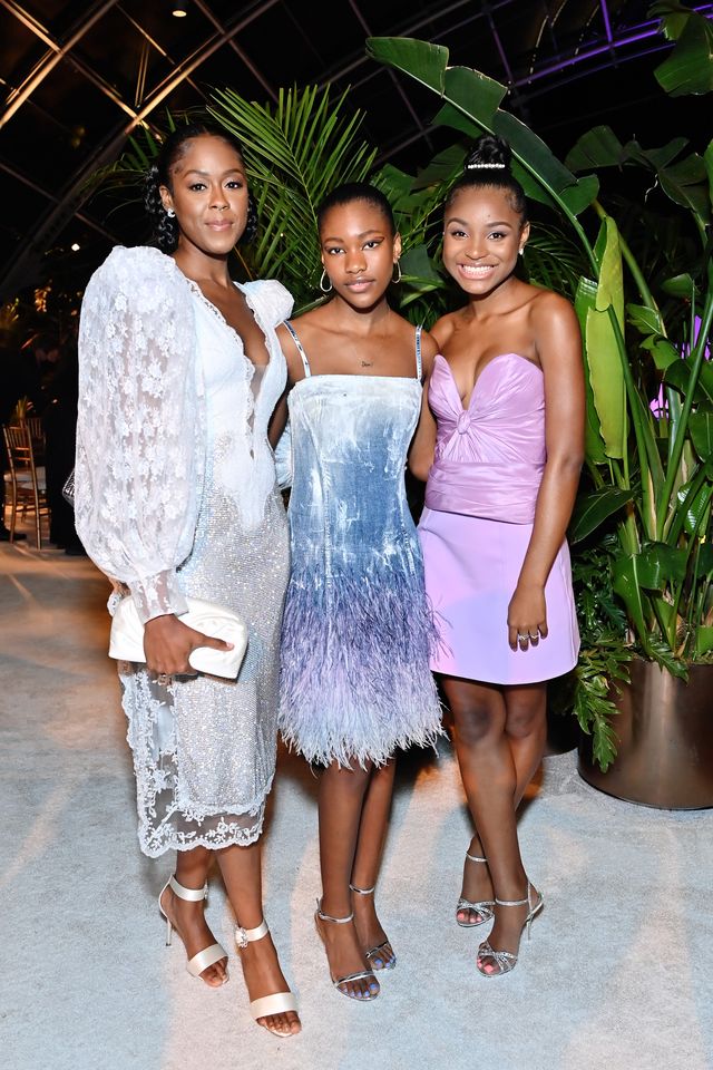 los angeles, california   october 19 l r moses ingram, demi singleton, and saniyya sidney attend elles 27th annual women in hollywood celebration, presented by ralph lauren and lexus, at academy museum of motion pictures on october 19, 2021 in los angeles, california photo by stefanie keenangetty images for elle