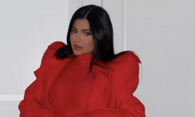 Here's Kylie Jenner in a Skintight Red Catsuit, Fully Embracing High-Fashion Maternity Style