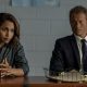 monica raymund in hightown in a police headquarters with co star james badge dale