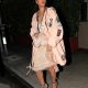 rihanna out in an all pale pink look