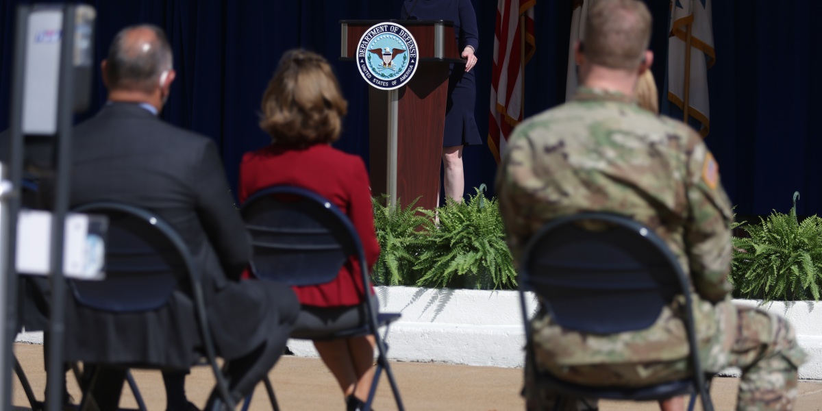 The highest-ranking female official at the Pentagon is used to being the only woman in the room