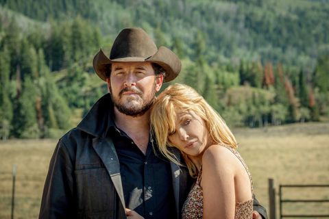 cole hauser and kelly reilly as rip and beth in yellowstone