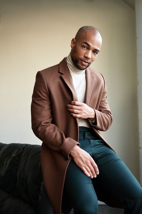 kendrick sampson of hbos insecure in tan blazer