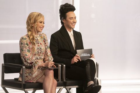project runway    go for the goldsequin episode 1905    pictured l r tara lipinski, johnny weir    photo by barbara nitkebravo