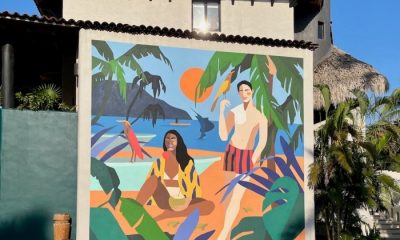 The new mural at the Thompson Zihuatanejo by Oscar Torres.