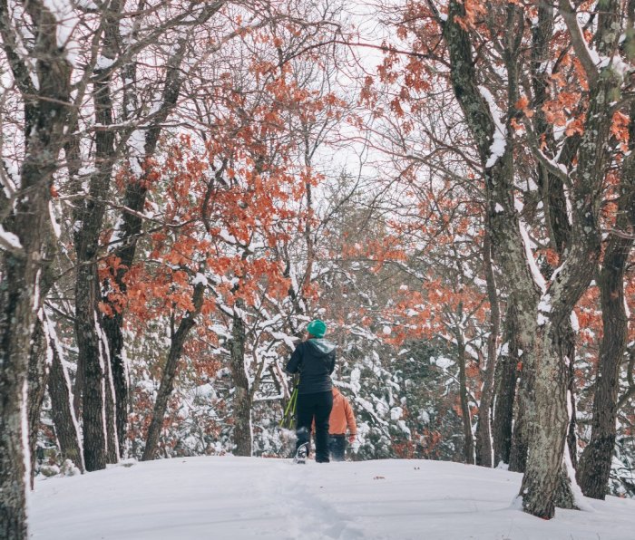 Walking in the snow at Sand Valley