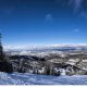 Panoramic view from the top of a Winter Park Ski Resort run.
