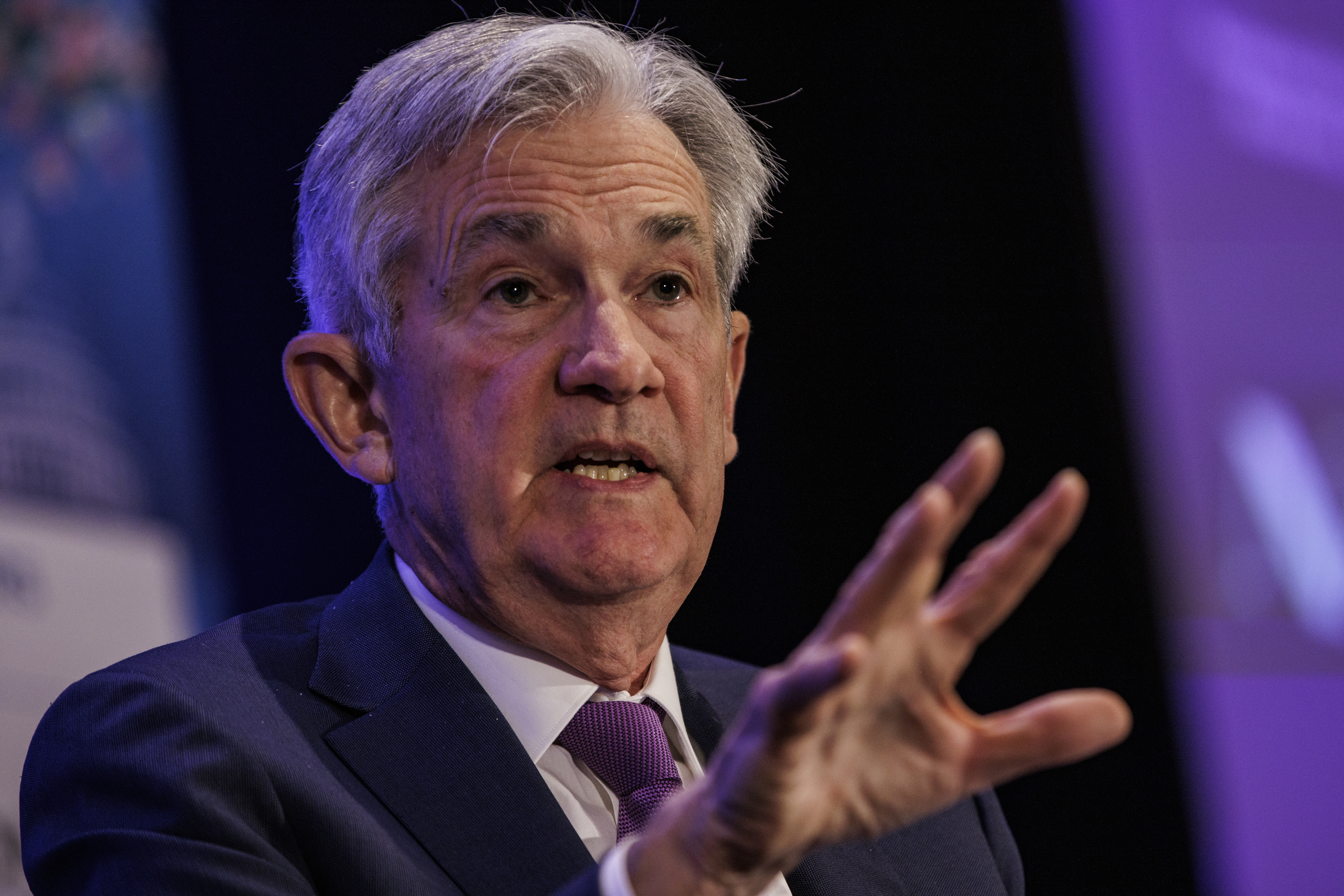 Fed Chair Jerome Powell says a half-point interest rate hike is on the table