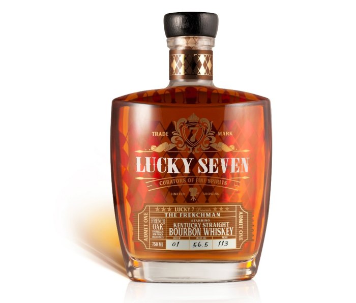 Bottle of whiskey called Lucky Seven